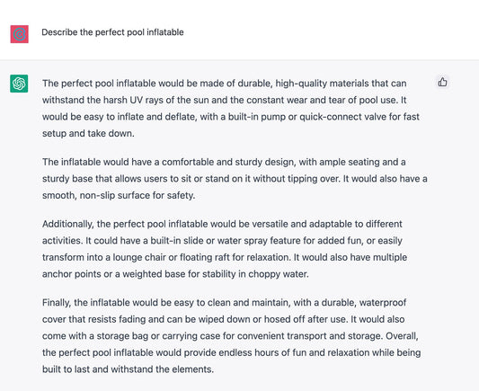 We asked ChatGPT to describe the perfect inflatable