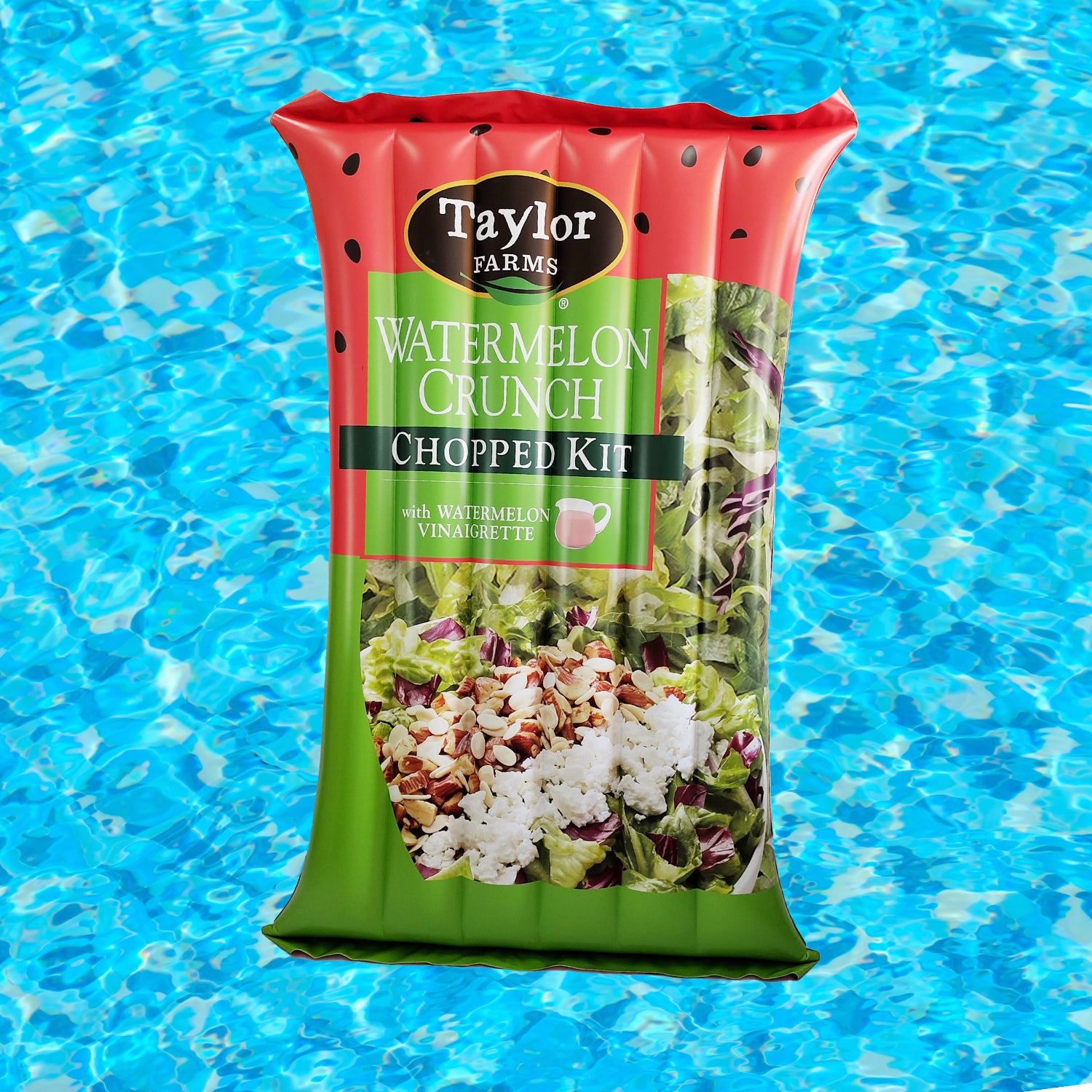 customizable salad pool float for Taylor farms