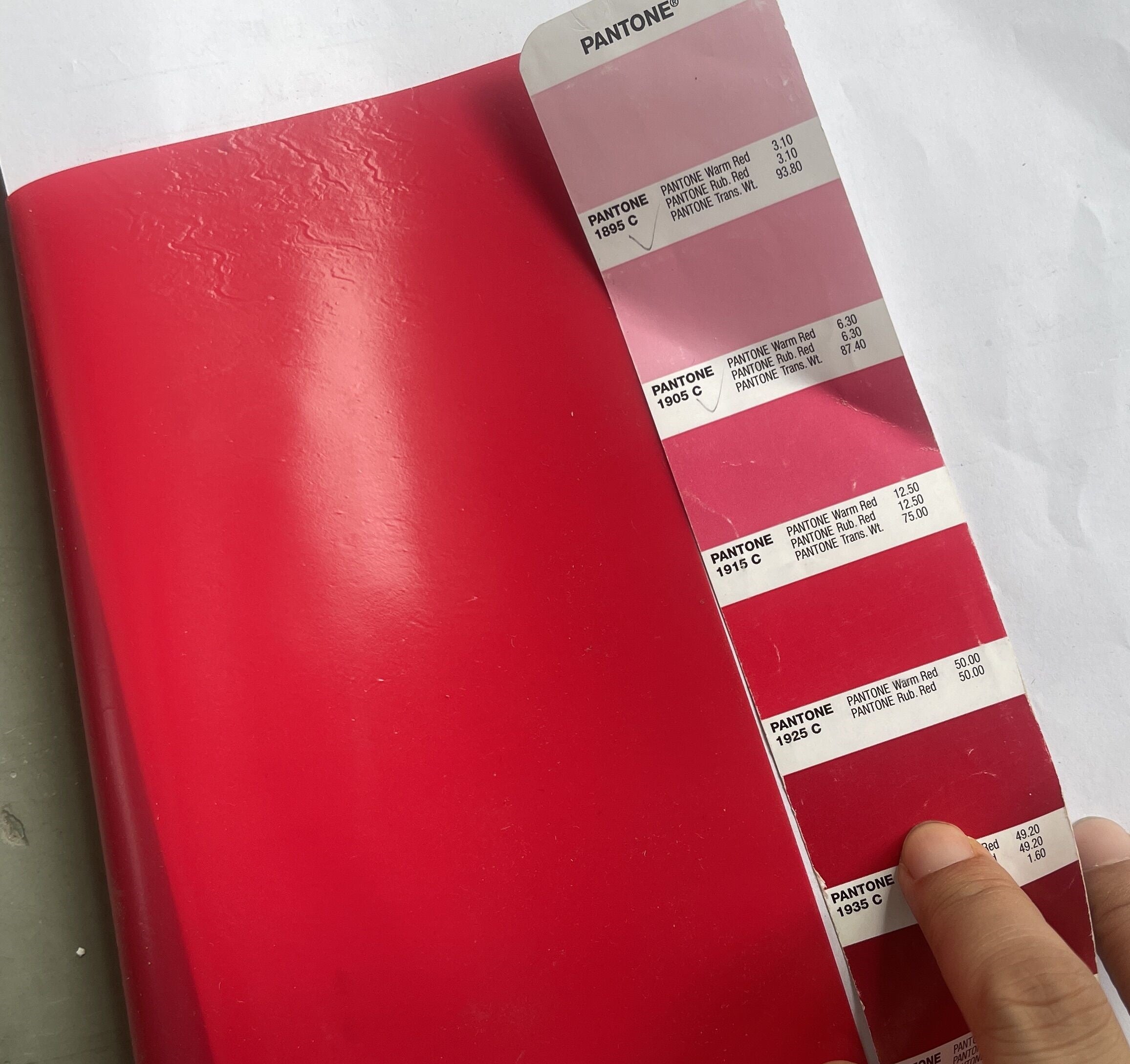 PVC Vinyl Swatch Colors - Red